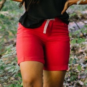 Nwt Zyia Active Red Not Just A Trail Shorts Long Size M